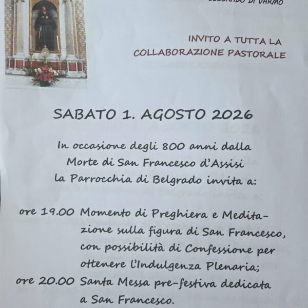 800 anni dalla morte di San Francesco d’Assisi